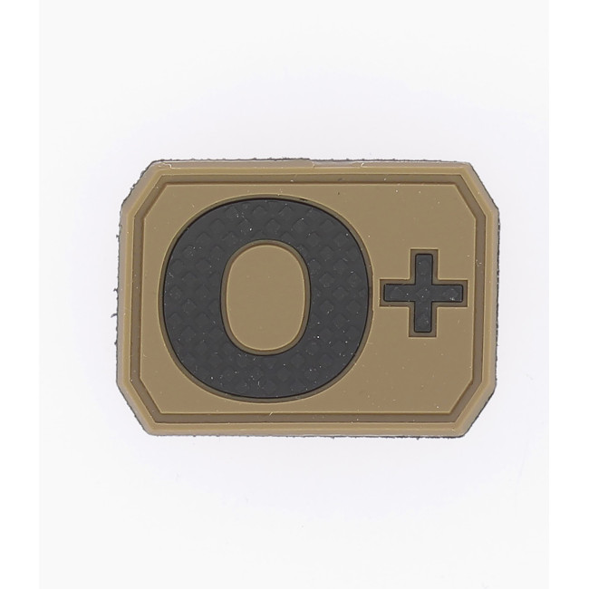 3D Blutgruppen-Patch O+ Coyote - Miltec