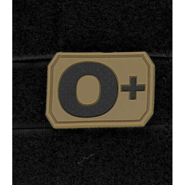 3D Blutgruppen-Patch O+ Coyote - Miltec