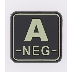 Patch carré groupe sanguin A- Fluorescent - JTG