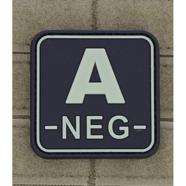 Vierkante patch bloedgroep A- Fluorescerend - JTG