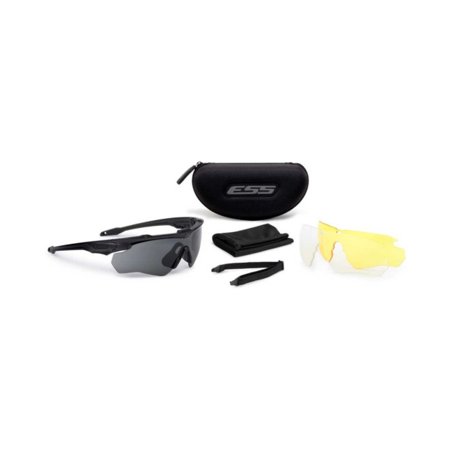 Crossblade 3ls (black)clear, smoke gray & hi-def yellow lenses, 2 microfiber pou - ESS eye pro
