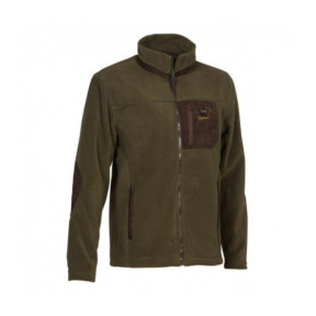 Fleecejacke mit gesticktem Wildschwein Jagd Khaki - Percussion