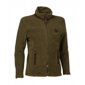 Blouson polaire enfant Kaki avec sanglier brodé - Percussion