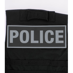 Retroreflecterende band zwarte achtergrond Politie 27,5 x 10,5 cm -Patrol Equipement