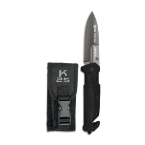 Opvouwbaar mes AH-64 Rubberen handvat Lemmet 9cm Zwart - K25