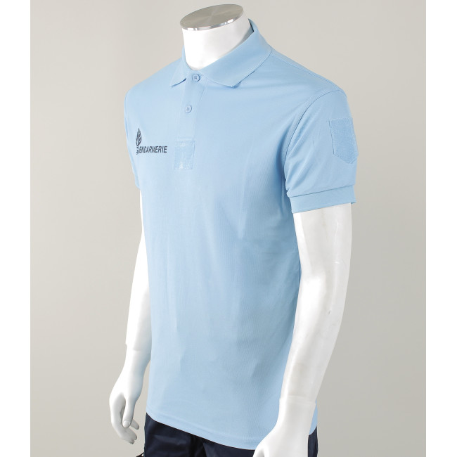 Atmungsaktives Gendarmerie Poloshirt Blau + Klettverschlüsse - Patrol Equipement