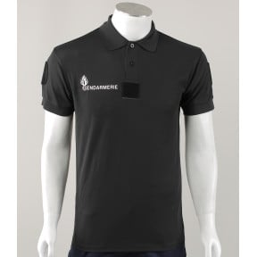 Polo korte mouwen Cooldry met klittenband Gendarmerie - Zwart - Patrol Equipement