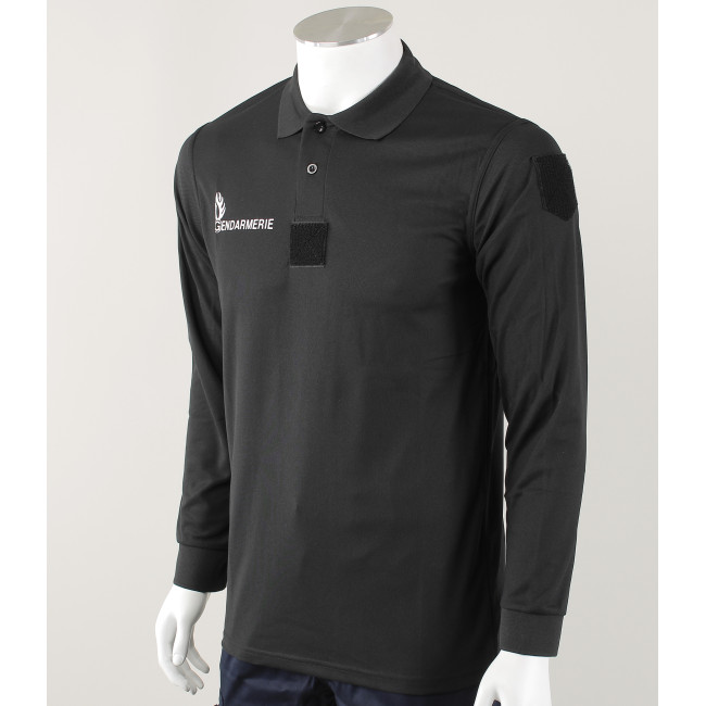 Polo GD czarne długie rękawy Cooldry - Patrol Equipement
