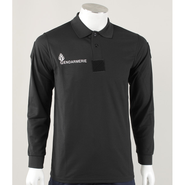 Schwarzes GD Cooldry Langarm-Poloshirt - Patrol Equipement