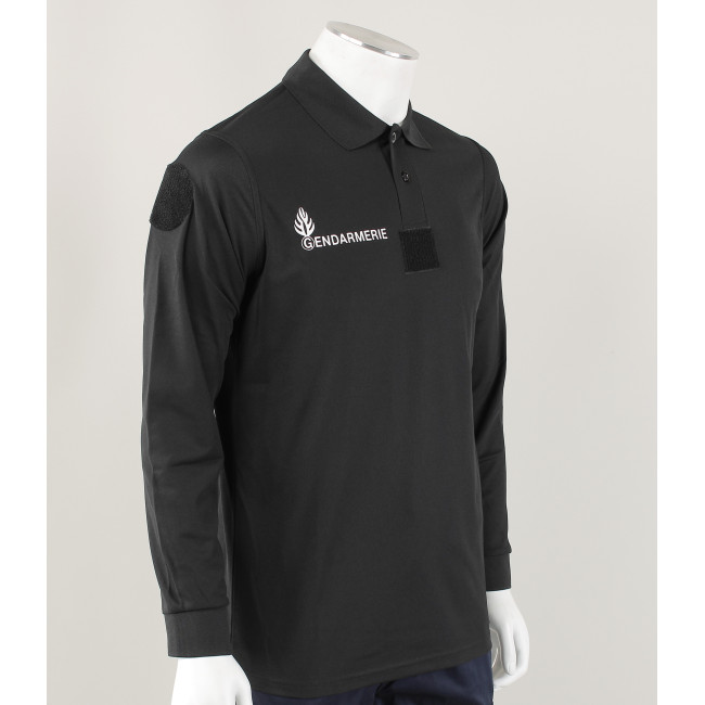 Schwarzes GD Cooldry Langarm-Poloshirt - Patrol Equipement