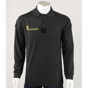 Polo Gendarmerie Mobile Cooldry + Velcros Zwart - Patrol Equipement
