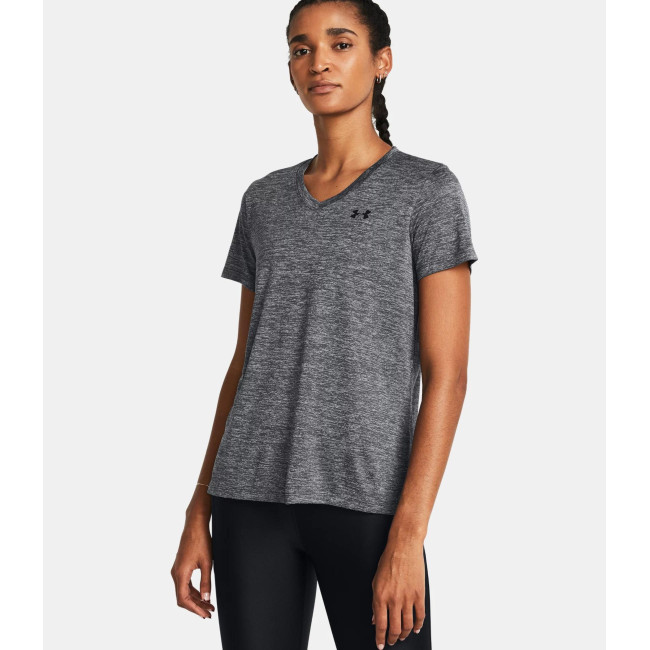 Koszulka damska UA Tech™ Twist z dekoltem w serek - Kamienna Szara - Under Armour