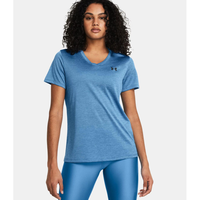 T-shirt avec col en V femme UA Tech™ Twist - Bleu Turquoise - Under Armour