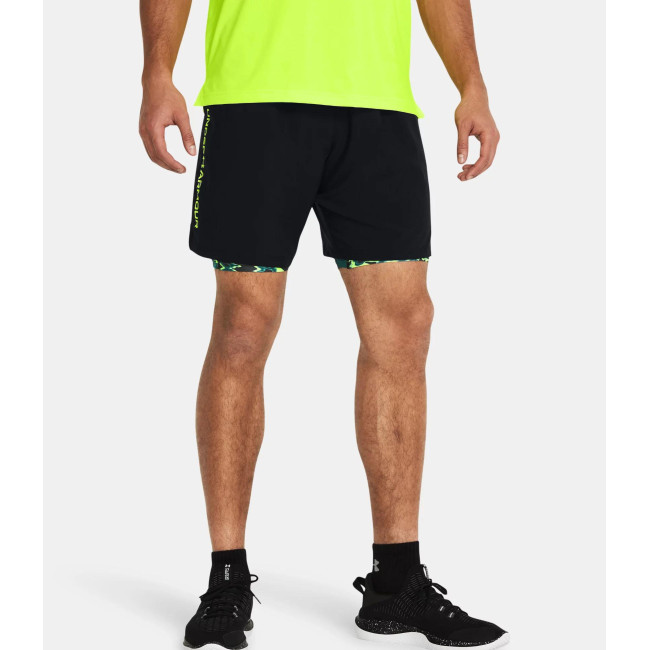Heren Short UA Tech™ Woven Wordmark - Zwart / Geel - Under Armour