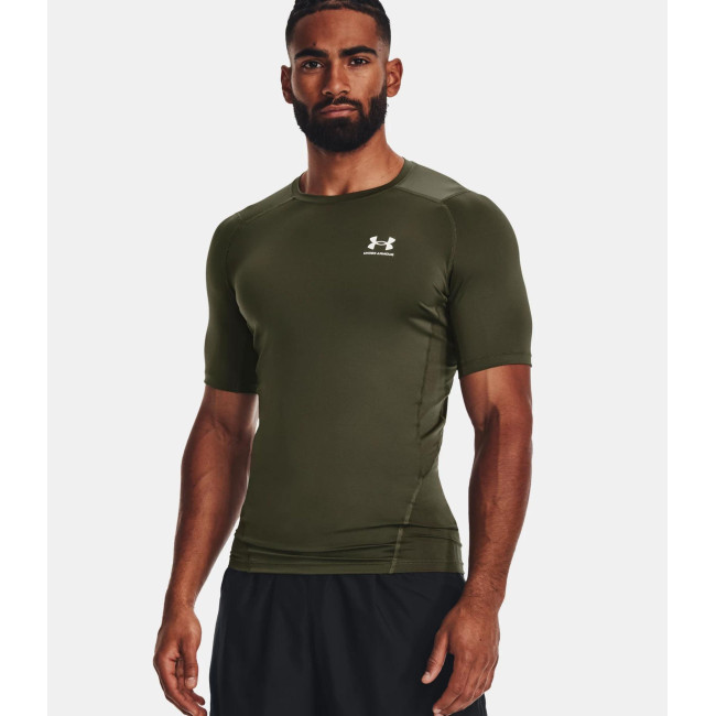 T-shirt met korte mouwen HeatGear® Armour voor heren - Olijfgroen - Under Armour