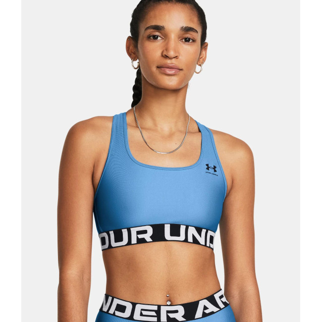Sport-BH HeatGear® Armour Mid Branded Sports - Turquoise - Under Armour