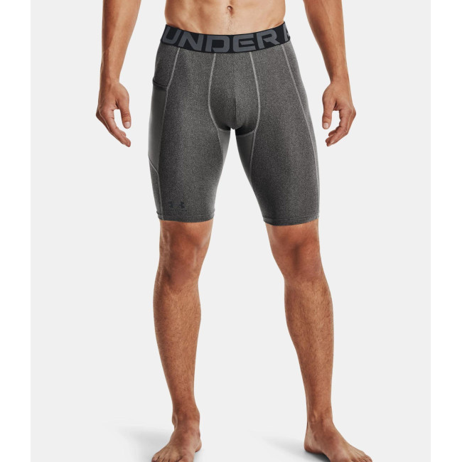 Lange HeatGear® Shorts mit Taschen für Herren - Grau Meliert / Schwarz - Under Armour