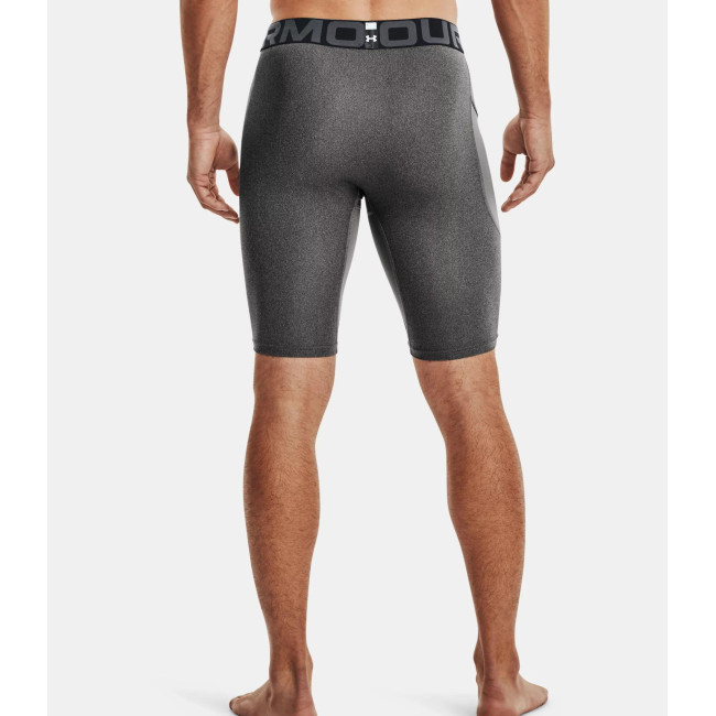 Lange short met zakken HeatGear® voor heren - Grijs Gemêleerd / Zwart - Under Armour