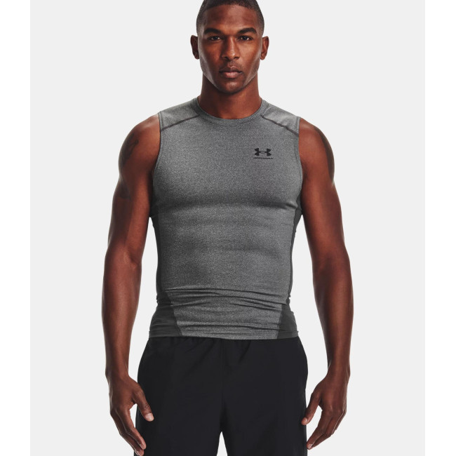 Haut sans manches HeatGear® Armour pour homme - Gris Chiné / Noir - Under Armour