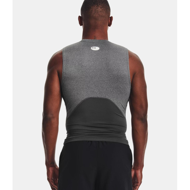 Mouwloos shirt HeatGear® Armour voor heren - Grijs Gemêleerd / Zwart - Under Armour