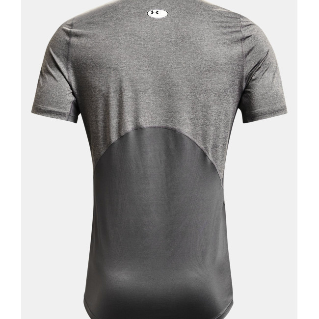 Haut ajusté à manches courtes HeatGear® Armour pour homme - Gris Chiné / Noir - Under Armour