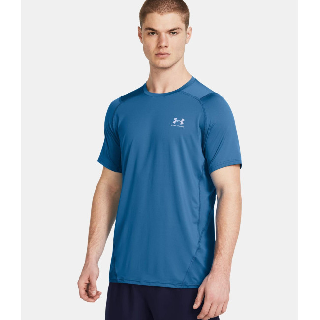 Haut ajusté à manches courtes HeatGear® Armour pour homme - Bleu Photon - Under Armour
