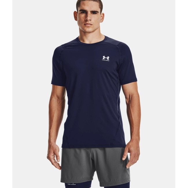 Haut ajusté à manches courtes HeatGear® Armour pour homme - Bleu Marine - Under Armour
