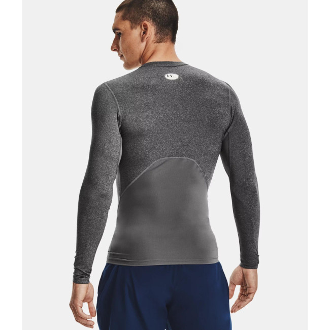 Longsleeve shirt HeatGear® Armour voor heren - Grijs Gemêleerd / Zwart - Under Armour