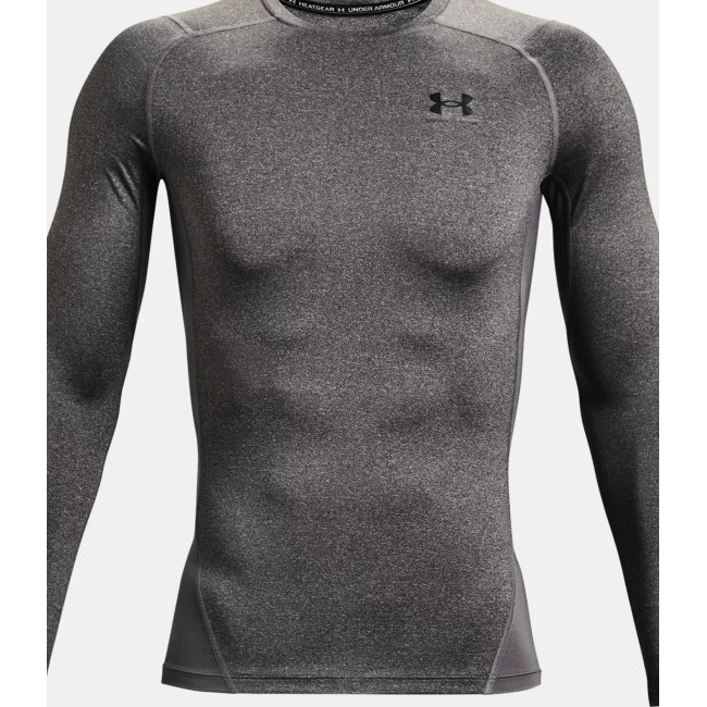 HeatGear® Armour Langarmshirt für Herren - Grau Meliert / Schwarz - Under Armour