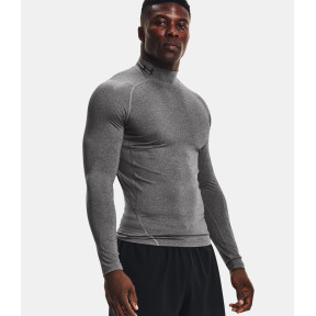 HeatGear® Armour Langarmshirt mit Stehkragen für Herren - Grau Meliert / Schwarz - Under Armour