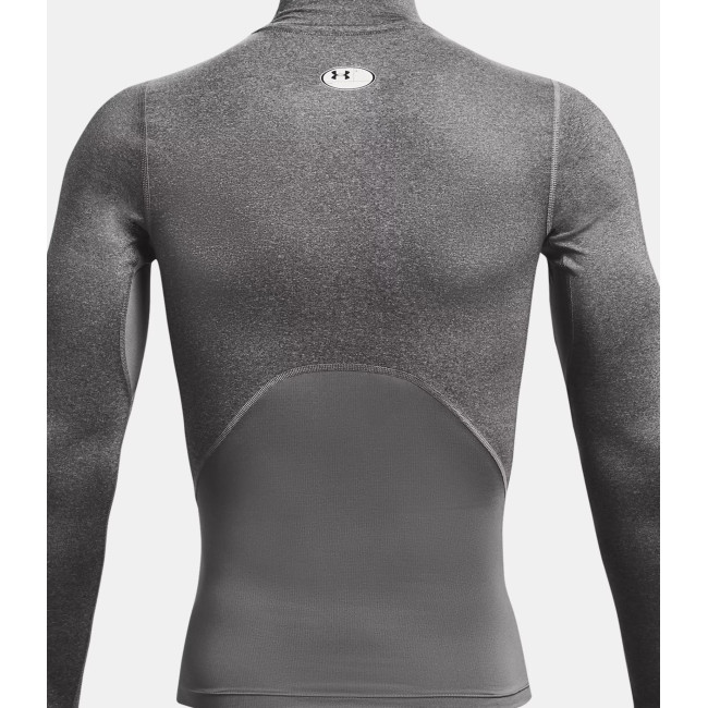 Longsleeve shirt met hoge kraag HeatGear® Armour voor heren - Grijs Gemêleerd / Zwart - Under Armour