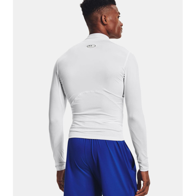 HeatGear® Armour Langarmshirt mit Stehkragen für Herren - Weiß - Under Armour