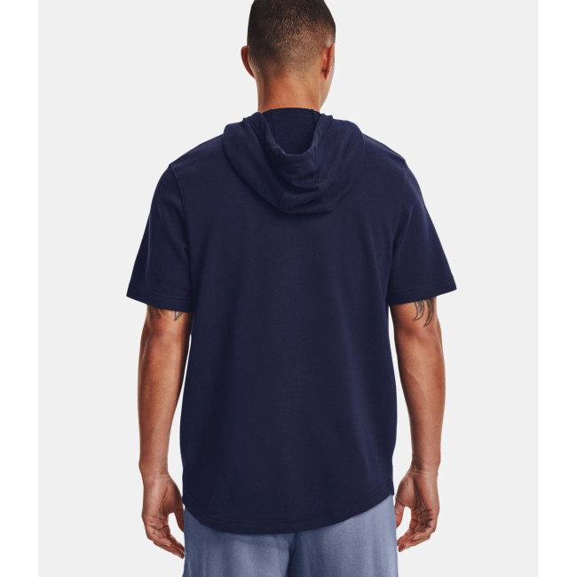 UA Rival Terry LC Kapuzenpullover mit kurzen Ärmeln - Marineblau - Under Armour