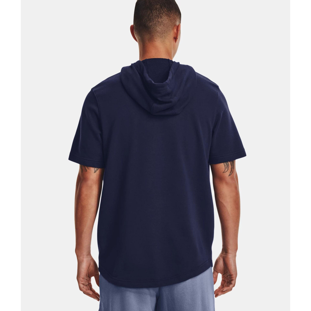 UA Rival Terry LC Short Sleeve Hoodie Navy Blue Under Armour