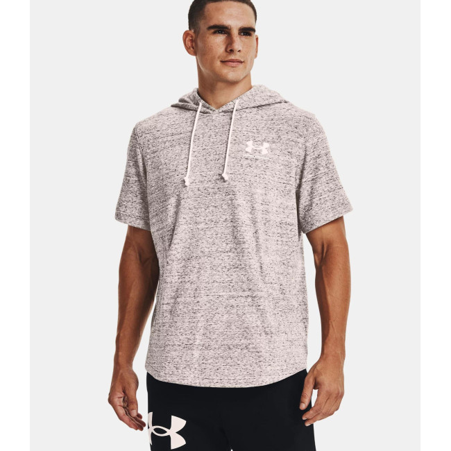 UA Rival Terry LC Kapuzenpullover mit kurzen Ärmeln - Onyx-Weiß - Under Armour