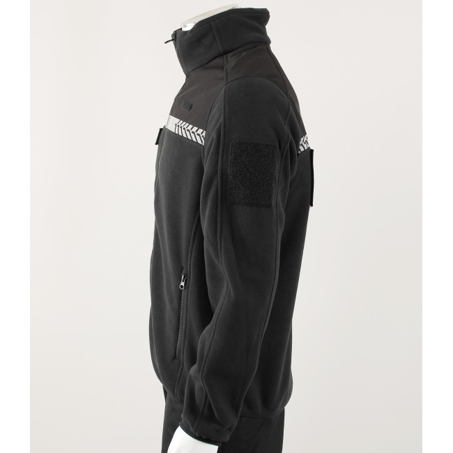 Fleecejacke Safetek Private Sicherheit mit HV-Streifen Schwarz - GK