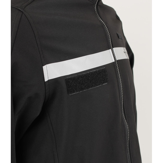 Softshell Safetek Private Sicherheit mit HV-Streifen Schwarz - GK