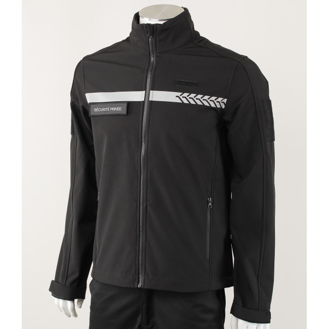 Softshell Safetek Sécurité Privée avec bande HV Noir - GK