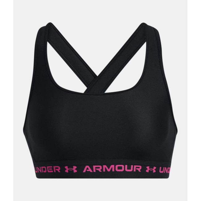 Sport-BH met matige ondersteuning Armour® Crossback voor dames - Zwart / Roze - Under Armour