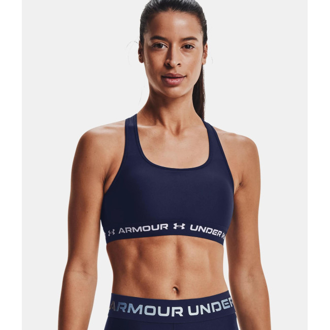 Sportowy biustonosz z umiarkowanym podparciem Armour® Crossback dla kobiet - Granatowy - Under Armour