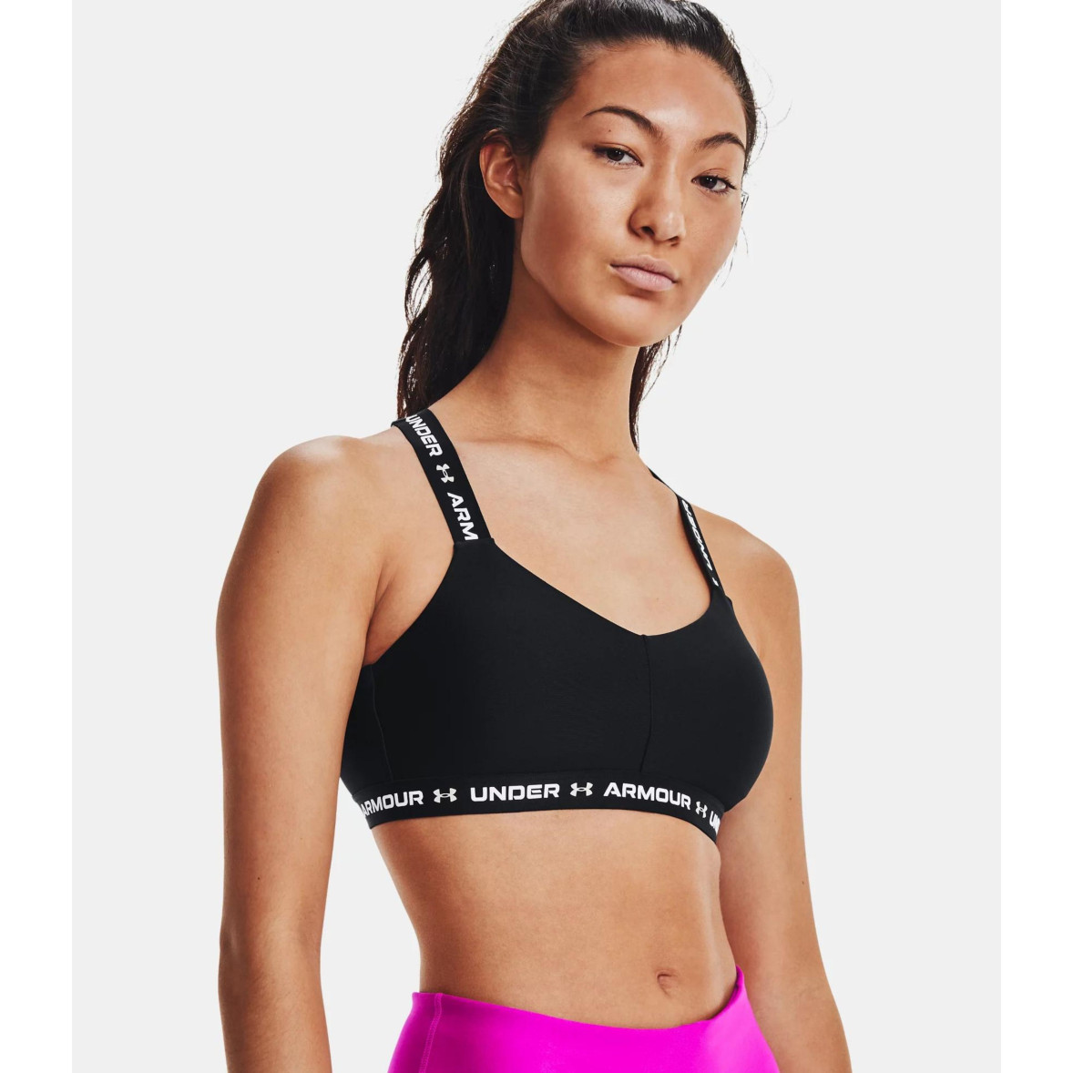 UA Crossback Low Support Sports Bra for Women Black Under Armour