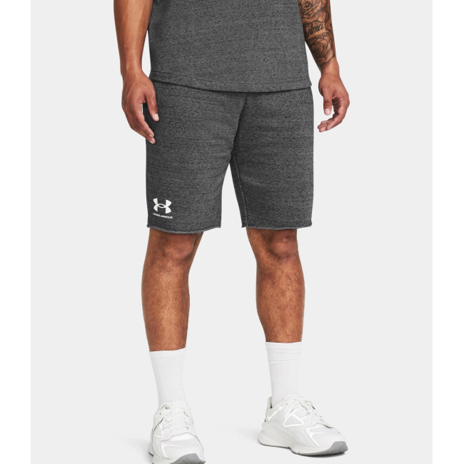 Short UA Rival Terry voor heren - Grijs Gemêleerd / Wit - Under Armour