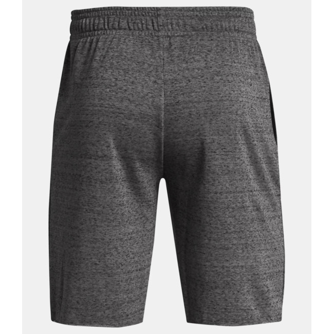 Short UA Rival Terry pour homme - Gris Chiné / Blanc - Under Armour