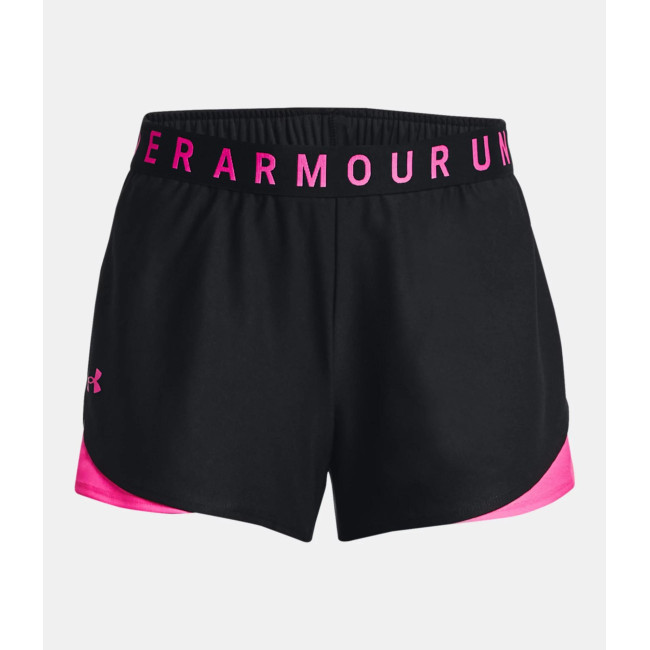 UA Play Up 3.0 Shorts für Damen - Schwarz / Rosa - Under Armour