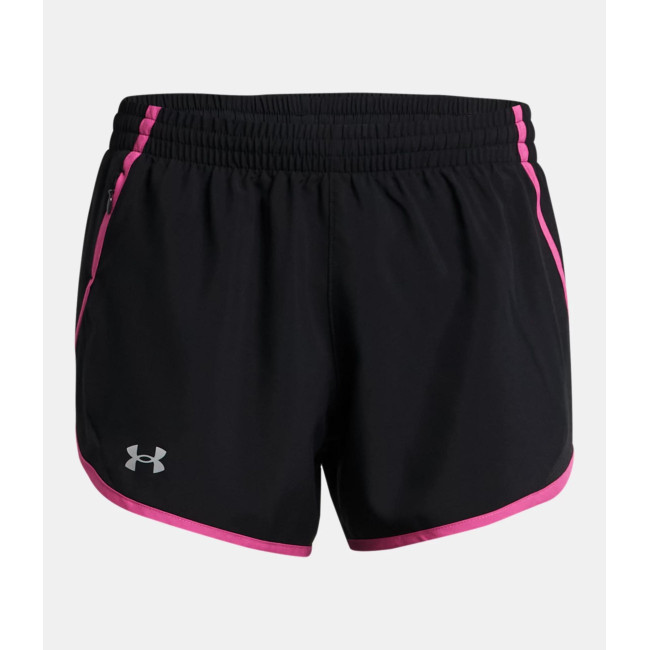 Dames UA Fly-By 3' Short - Zwart / Roze - Under Armour