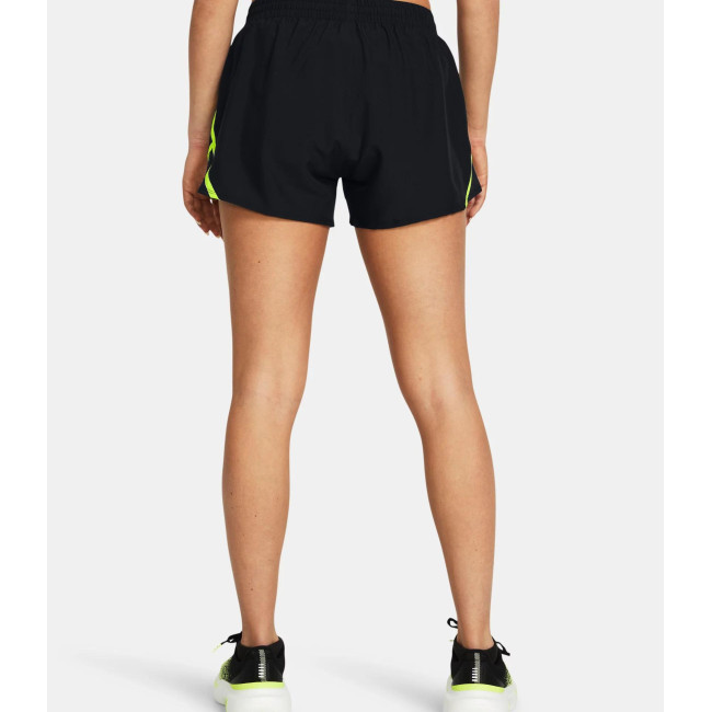 Short femme UA Fly-By 3' - Noir / Jaune - Under Armour