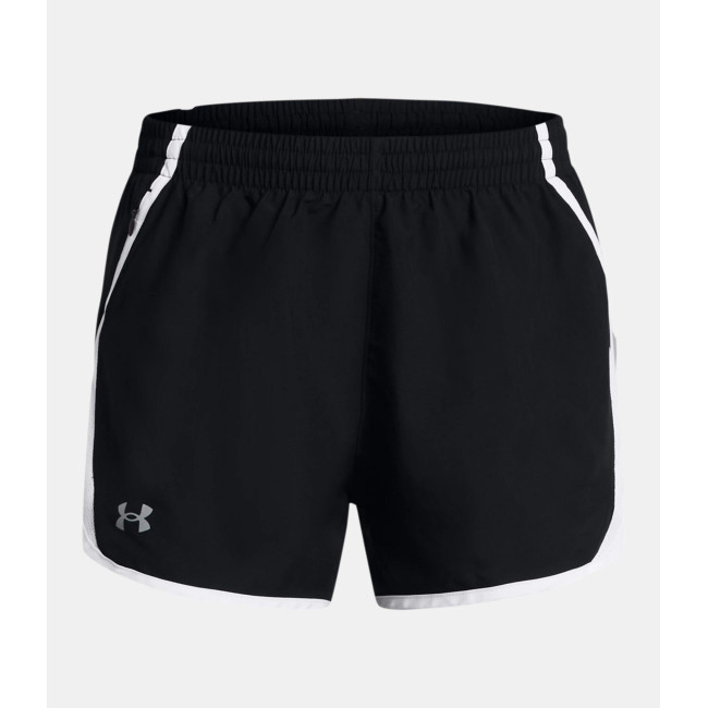 UA Fly-By 3' Damen-Shorts - Schwarz / Weiß - Under Armour