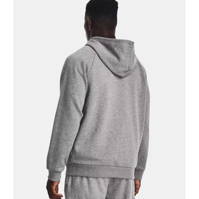 Hoodie Full-Length heren UA Rival - Grijs Gemêleerd / Wit - Under Armour