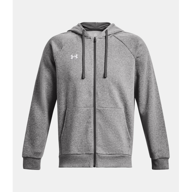 Hoodie Full-Length heren UA Rival - Grijs Gemêleerd / Wit - Under Armour