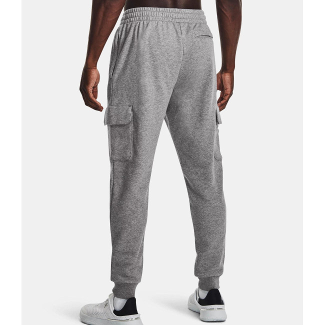 Jogging homme UA Rival Fleece Cargo - Gris Chiné / Blanc - Under Armour